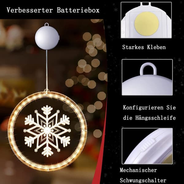 Julgransfönsterlampor - batteridrivna, 3D-dekoration KLB