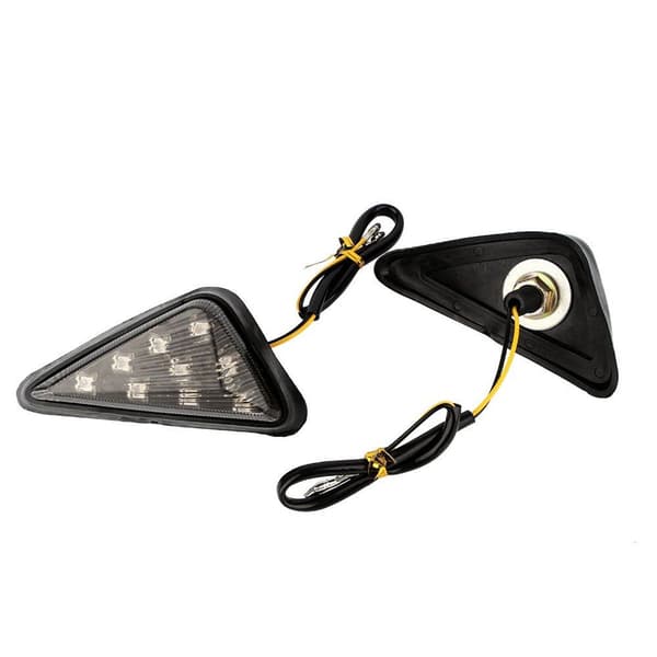 2x blinklys, gule LED-indikatorlys, 12V trekant strobe-markeringslys,