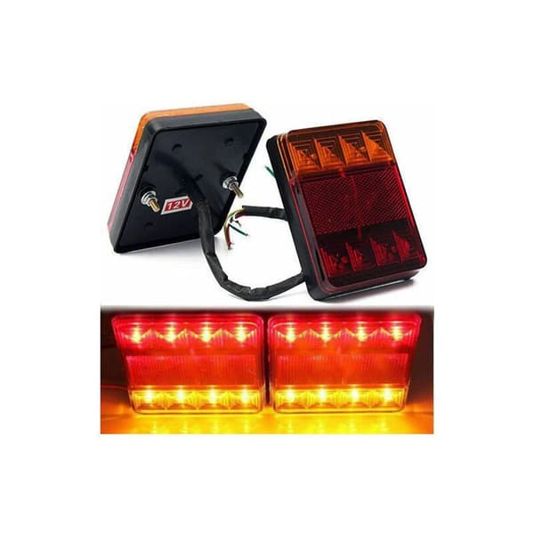 LED-baglygter 2 stk., E8-godkendte multifunktionelle trailerlygter, superlyse G