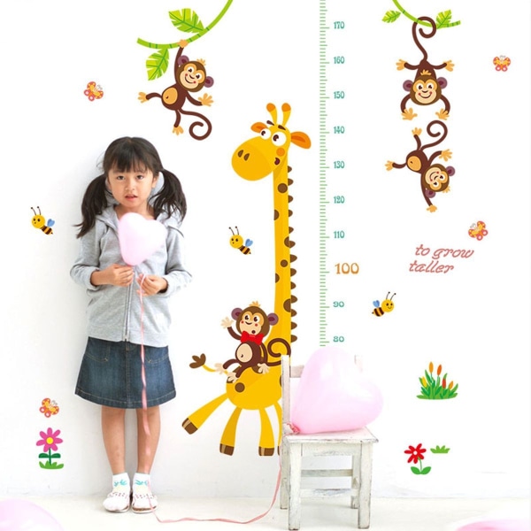 Monkey Børns højde vægkort | Peel and stick wallstickers til babyværelser KLB