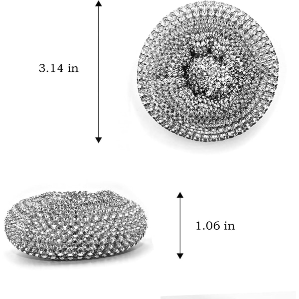 10 stk. rustfrit stålsvamp, skuresvamp, stålullsskrubber til køkken, badeværelse og mere.
