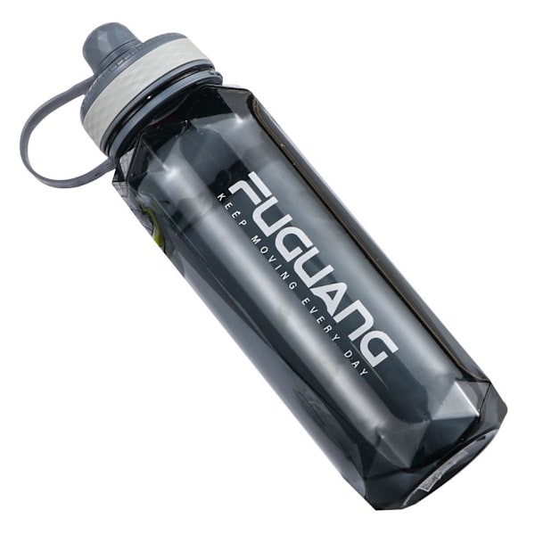 Vandflaske med sugerør og tidsmarkering - 1400 ml, aske KLB