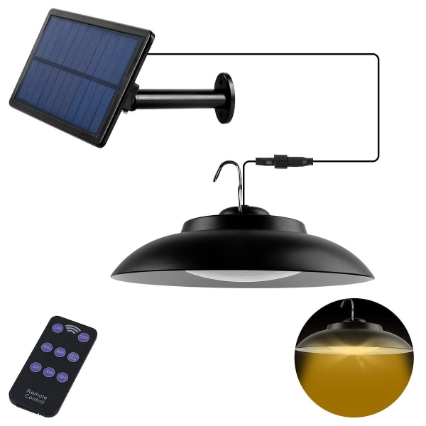 Solar pendellampa, solar hänglampa för utomhusbruk med fjärrkontroll, solar