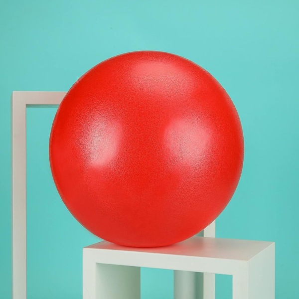 Myk Pilates-ball, 23-25 cm liten treningsball med oppblåsbar strå