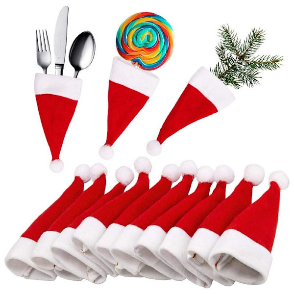 Mini julhattar, julbestickshållare, mini julhattar för