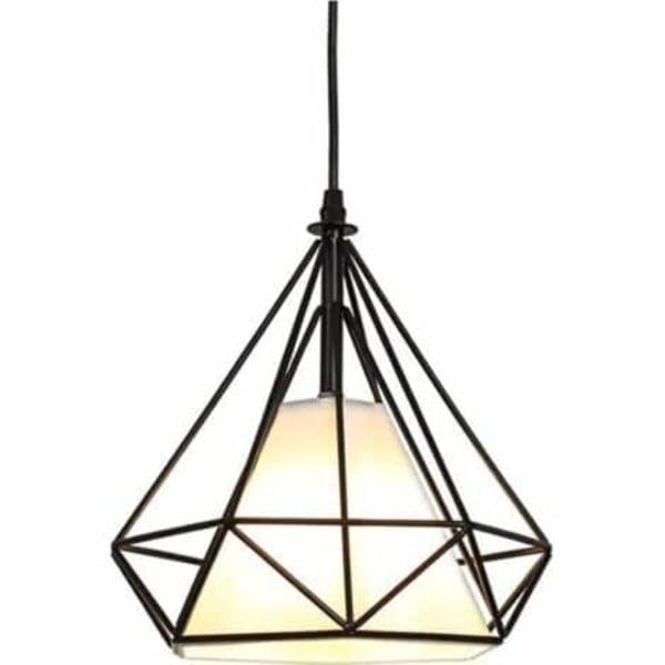 LED-pendellampa Bur Diamond Form Industriell Stil 25 cm Svart Metall