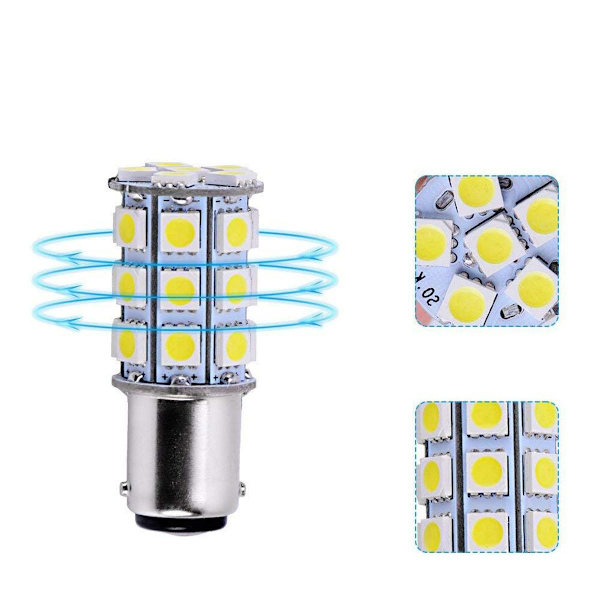 Bil LED-pærer - 4-pak - BA15D 1142 1076 - 6000K-6500K - 27-SMD KLB