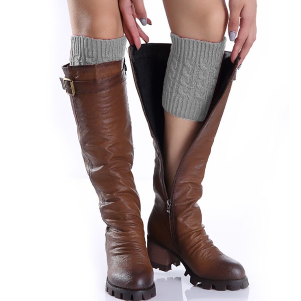 3 par varme strikkede vinterstøvler til kvinder Manchetstrømper Short Leg Combo 4 KLB