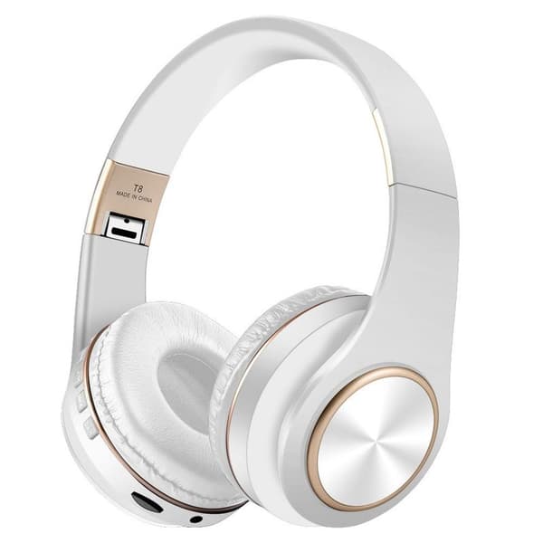 Bluetooth Over Ear-hovedtelefoner, trådløse sammenklappelige stereo hvide