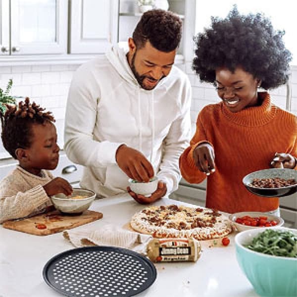 Pizzatallrik, pizzaset 2 st, non-stick pizzabakplåt med