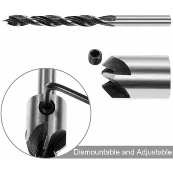 Countersink Drill Bit Set 8 deler HSS 5 Flute Snekker Countersink Hjerte Drill Bit KLB
