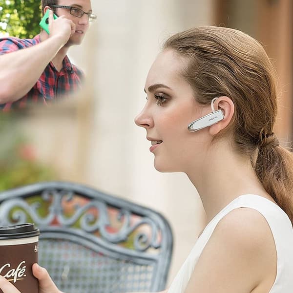Bluetooth-hörlurar V5.0 Trådlösa Handsfree-headset 24 timmar Vit