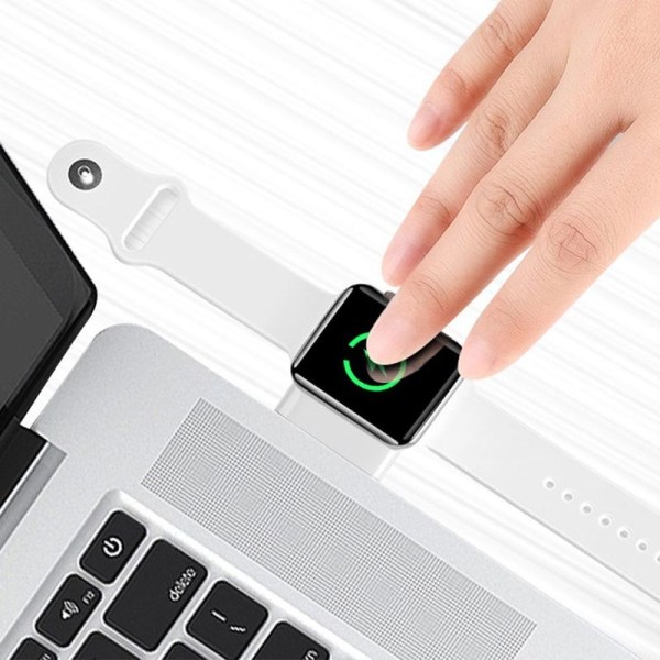 Oplader til Apple Watch, iwatch Series 6/5/4/3/2/1/SE, med sort hængende spænde