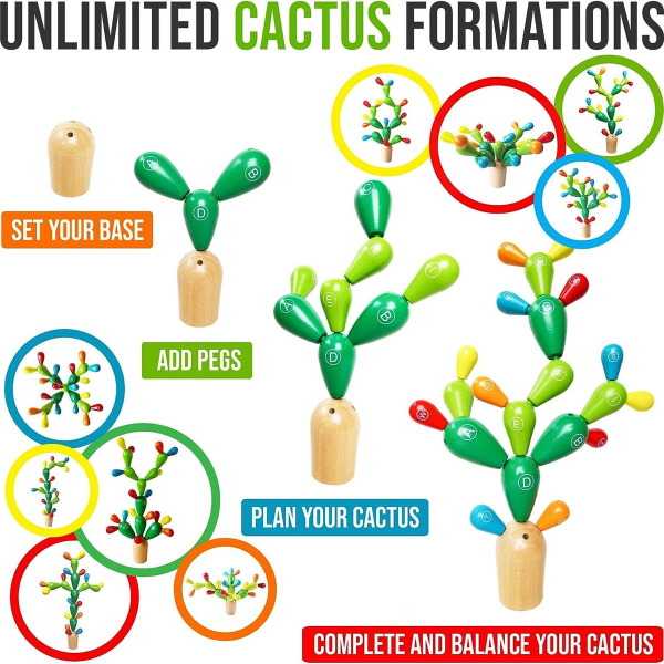 Crazy Cactus - Balance Cactus / Plug-in pelin vaapputorni kehittää hienomotorisia taitoja - Ho KLB