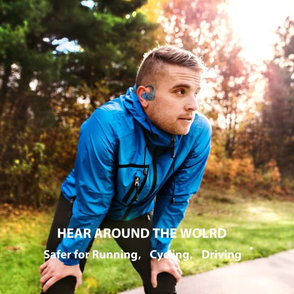 Bone Conduction Trådløst Sports Bluetooth Hodesett Over-Ear Grå