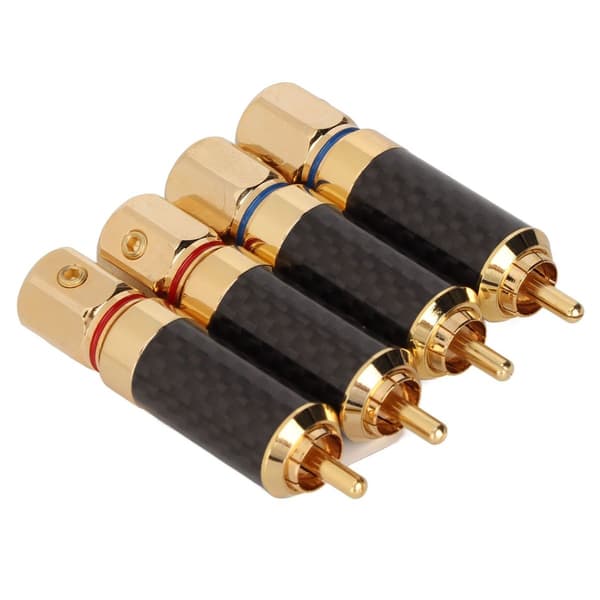 RCA lydplug, kulfiber, forgyldt, oxidation KLB