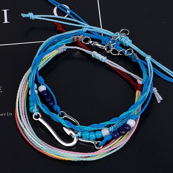 Dame bølge armbånd, flettet fiskekrog bølge
