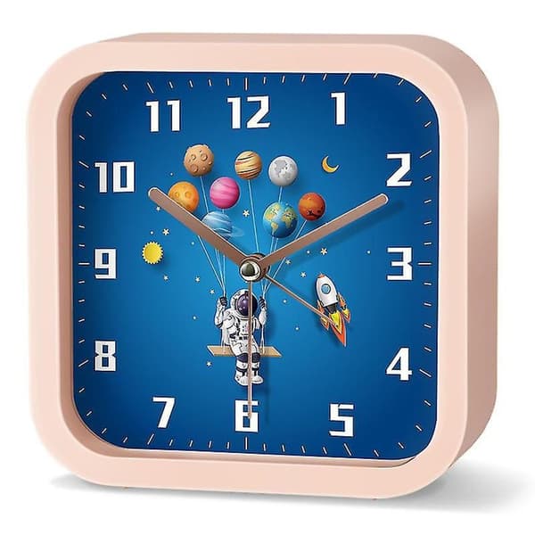 Astronaut väckarklocka C 13 cm batteridriven, tyst, rund