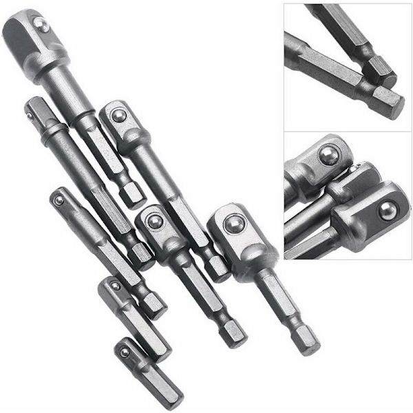 8 st 1/4\" 3/8\" 1/2\" Magnetisk bitshållare Skruvmejsel Förlängning Hex/Fyrkant Skruvmejsel Adapter Sortiment KLB