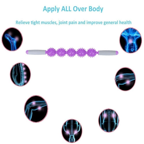 Fascia Roller för Celluliter, Muskelrulle, Fettfrisättning, Lila, Fem Bollar