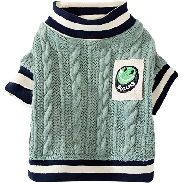 Pet Sweater, Efterår Vinter Hunde Tøj, Varm Hund Kat Sweater, Hvalp Frakker Jakke, Kæledyr Kat Strik Sweater M, Grøn