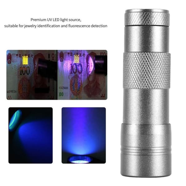 3W 12LED UV-taskulamppu Jade-taskulamppu korujen arviointiin KLB