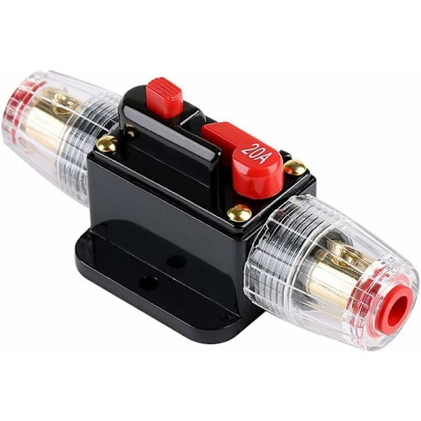 20A automaattinen vedenpitävä piirikatkaisija, 12V-24V DC sulakepidike, manuaalinen nollauskytkin auton äänentoiston sulake, sulakepidike (20A) KLB