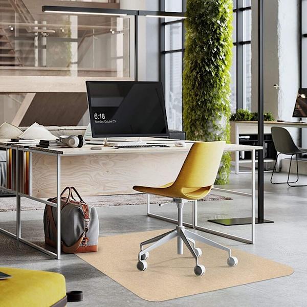 Kontorsstolsmatta Golvskydd Matta Rektangulär Tvättbar Halkskydd Golvskydd för Hårdträ och Kakelgolv Beige 120x90cm-Brun KLB