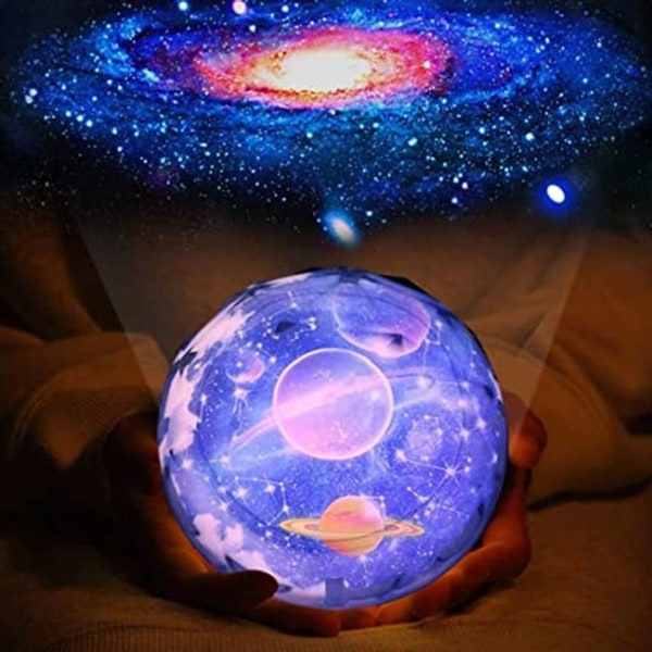 Stjernenattlys, planetarisk projektor jord univers LED-lys KLB