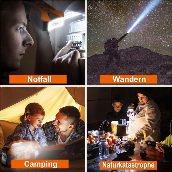 2022 Solradio med vev, nödradio med vev, 10 000 mAh bärbar vevradio