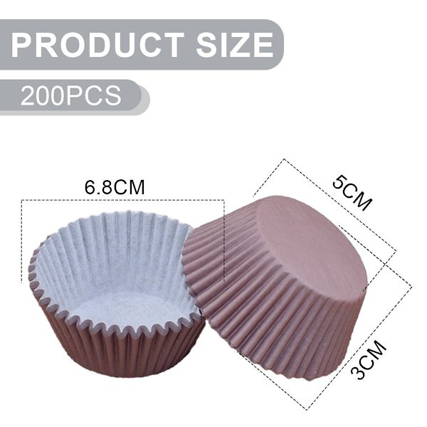 Ensfarvede brune standardstørrelse lige cupcake-forme