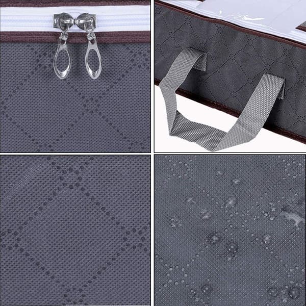 Sett med 3 store sammenleggbare fleece oppbevaringsposer under sengen