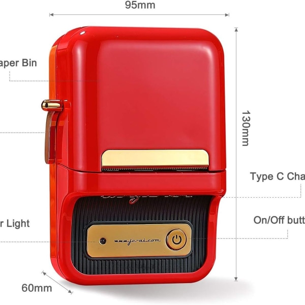 Tarra-tulostin B21 50 mm:n liima-teipillä, punainen