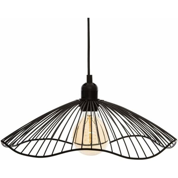 Sort ledningspendel - metal D34 cm KLB