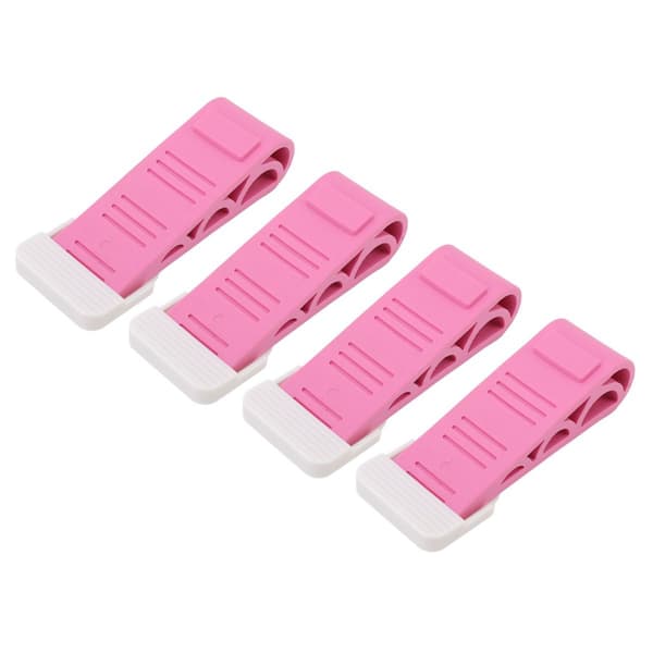4 stk rosa dørstopper i gummi, sikkerhetskile KLB