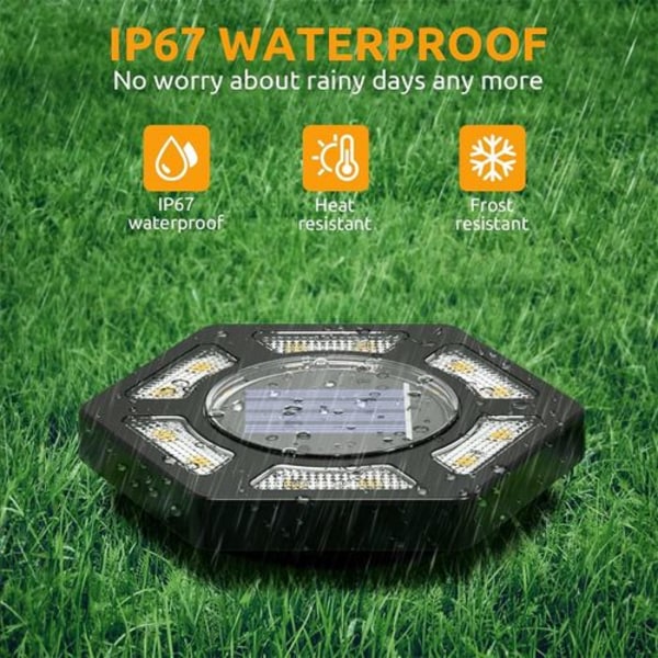 Solcellslampor för golv, 4-pack, 12 LED solcellslampor för utomhusbruk, vattentäta