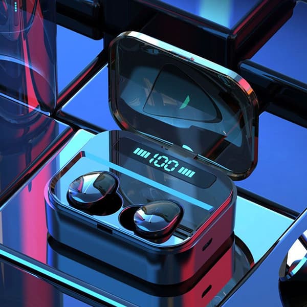 TWS Bluetooth 5.0 ørepropper True Wireless Stereo hodetelefoner Svart