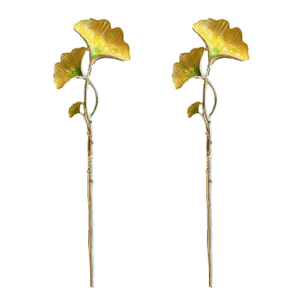 Ginkgo biloba blade hårnåle hårpinde til langt hår 2 pakke boller KLB