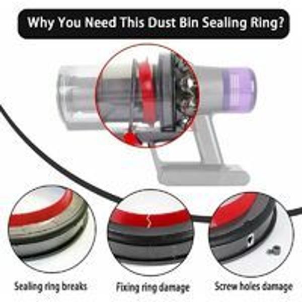 Dammbehållare med fast tätningsring, ersättning för Dyson V11 dammsugare KLB