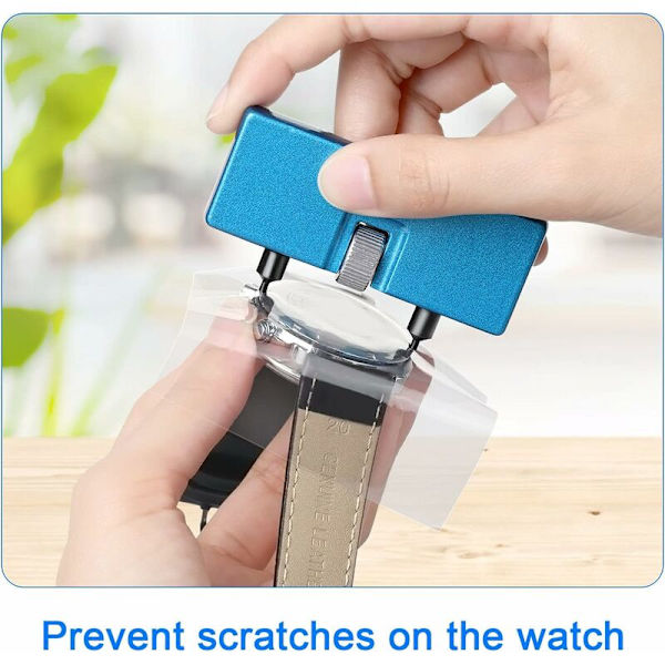 Sats för byte av klockbatteri, verktyg för att öppna klockfodral genom att rotera, verktyg för klockfjäderstång, anti-scratch-film, bruksanvisning KLB