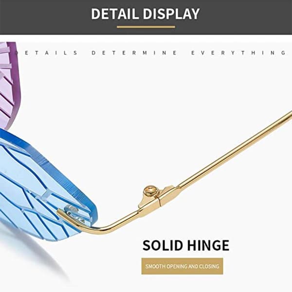 Rimless solglasögon Dragonfly Wings Irregular Style 1 KLB