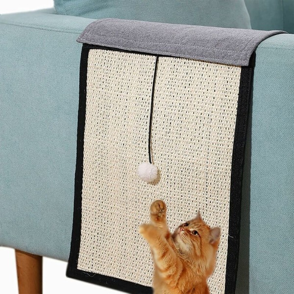 Kattens klorematte møbelbeskyttelse klorepute med ball klorematte sisal kattematte for lenestol møbler sofa klorebeskytter KLB