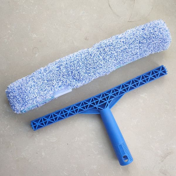 Profesjonell glasskrape med mikrofiberbørste, bredde 25 cm