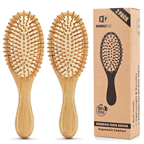 Bambus hårbørste med naturlige børster miljøvenlig - naturlig børste KLB