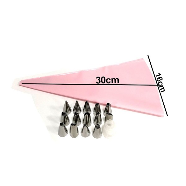 Piping Bag ja kakunkoristeluvälineet Setti Leivontatarvikkeet Pinkki KLB