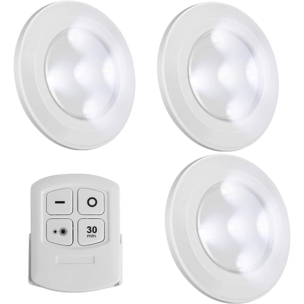 Wireless LED Puck Lights with Remote,Battery Powered Lights for Under Cabinet Night Lighting,Dimmable Closet Light,Touch Light,Steady Lights(3 Pack)