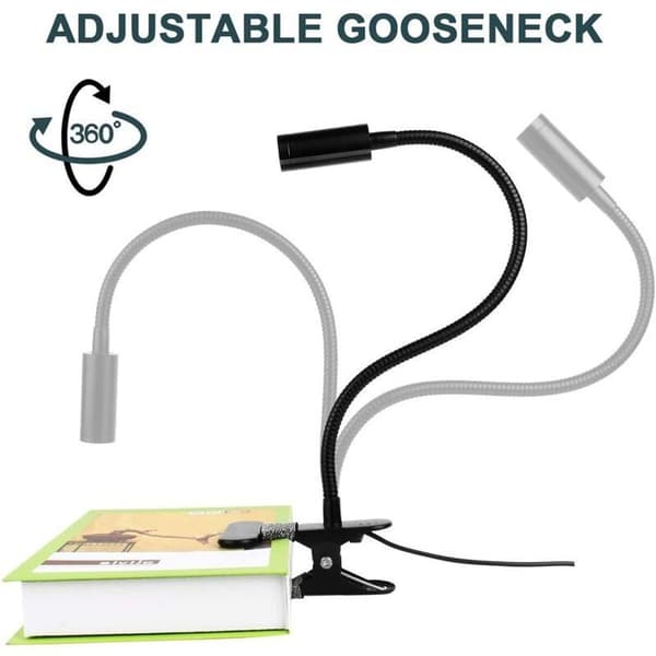 LED-klipsleselampe, 3-lyses skrivebordslampe, berøringskontroll