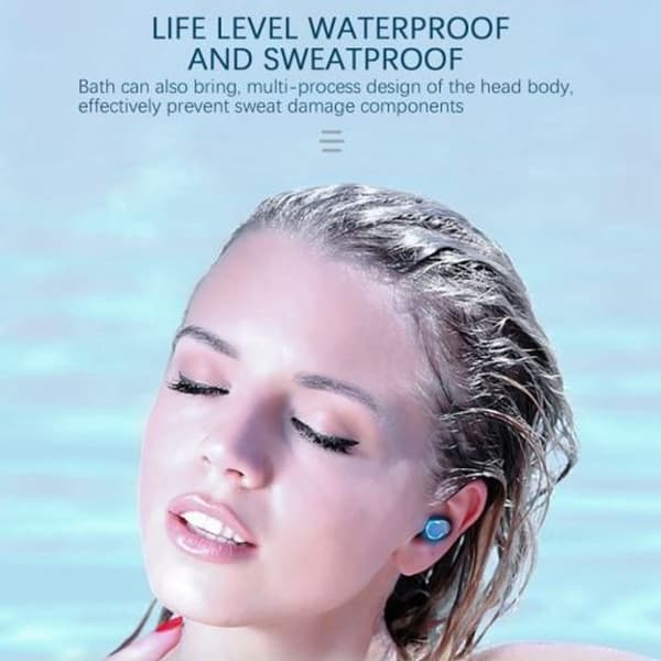 F9-8 Bluetooth 5.0 Trådlösa Stereo Hörlurar Svart