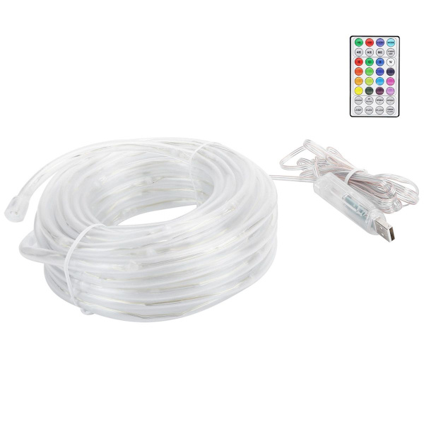 10m RGB LED-remslampa Vattentät USB-fjärrkontroll Färgglad KLB