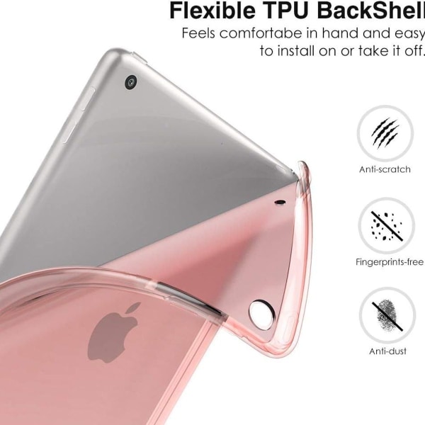 Kotelo uudelle iPad 10.2 2019, keinonahkainen suojakotelo läpikuultavalla